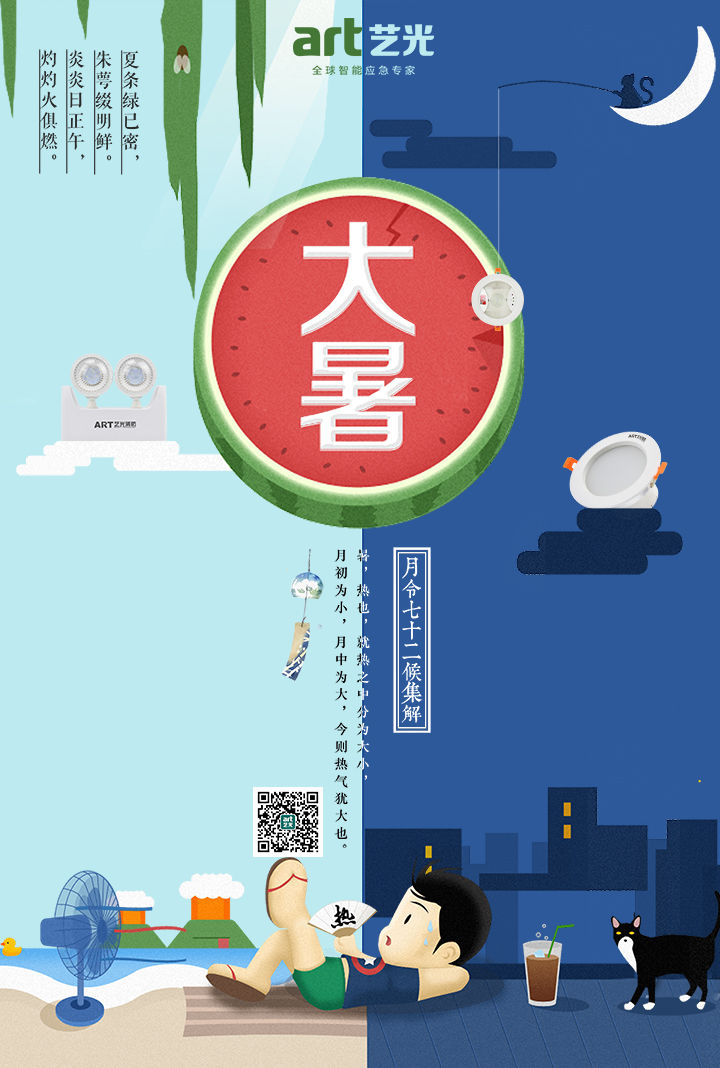 大暑，大暑，熱氣尤大也